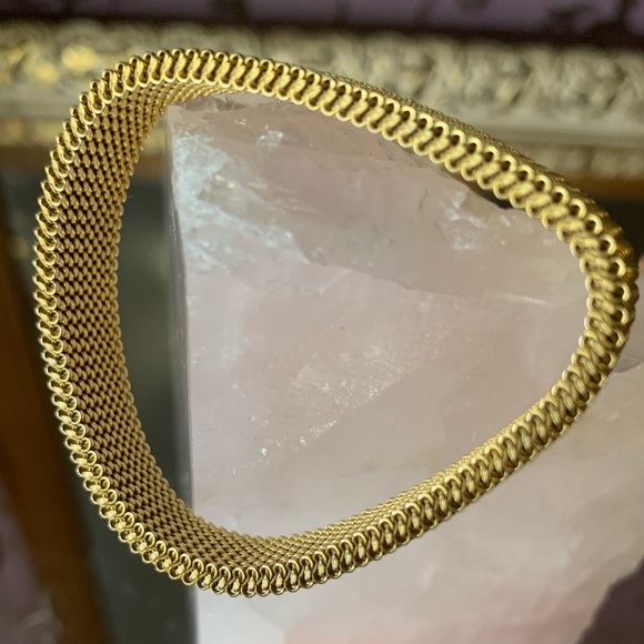 Stainless Steel Gold Colored Mesh Bracelet - Vertu Collecti - Picture 3 of 5